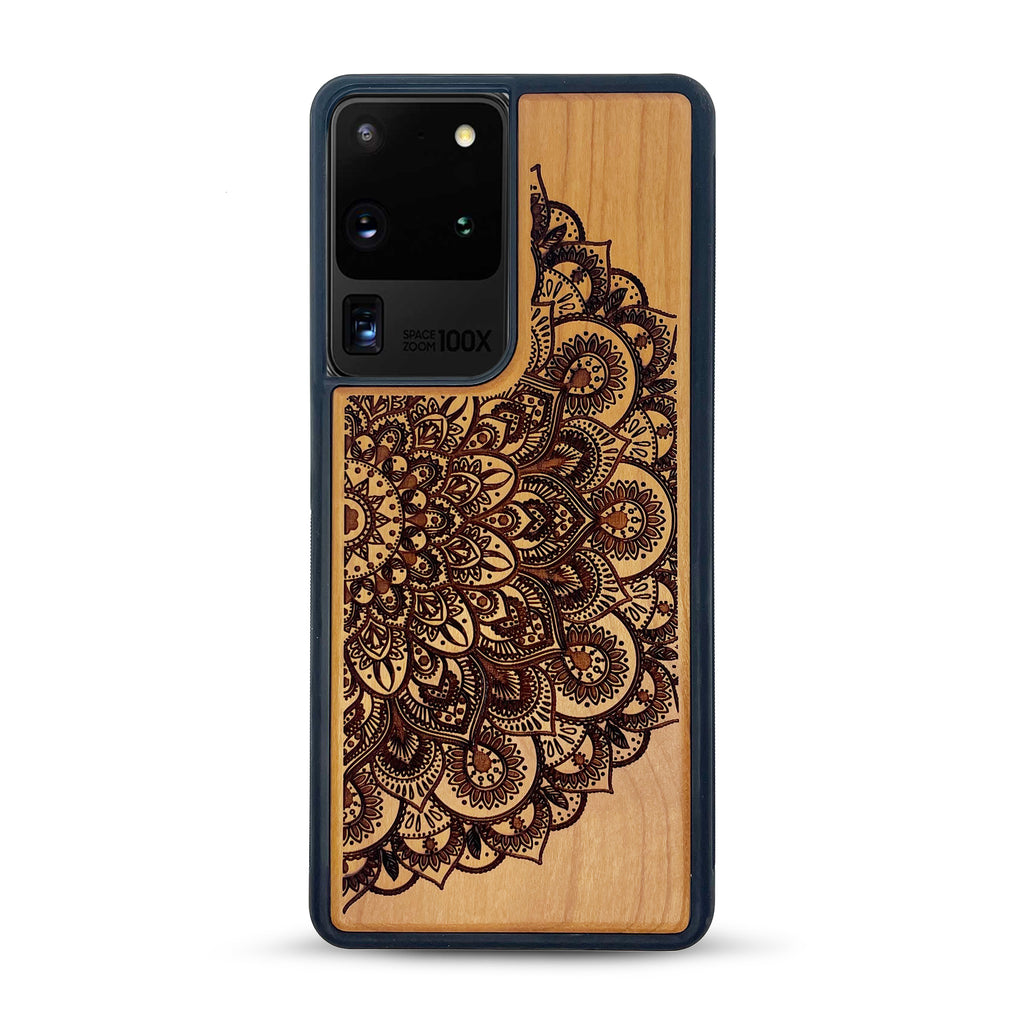 Galaxy S20 Ultra Wood Phone Case Mandala