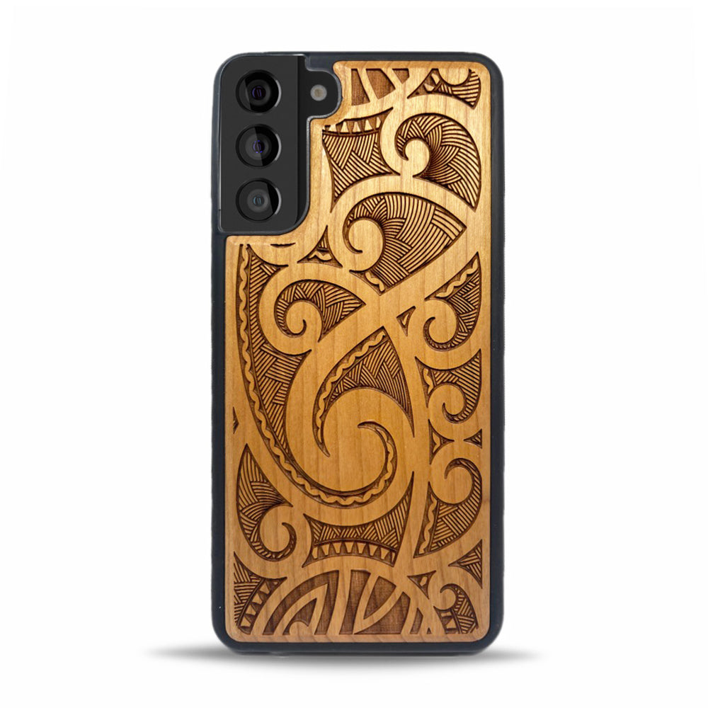Galaxy S21 Plus Wood Phone Case Maori