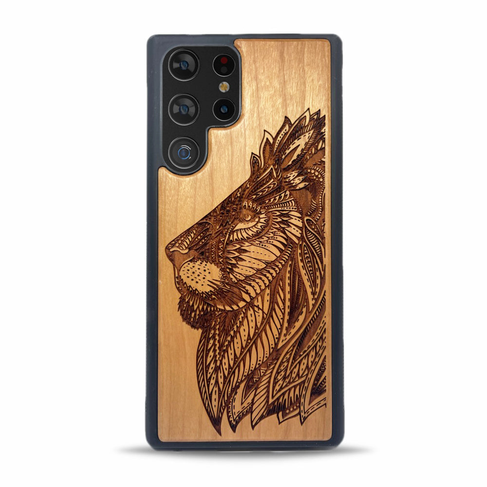 Galaxy S22 Ultra Wood Phone Case Lion