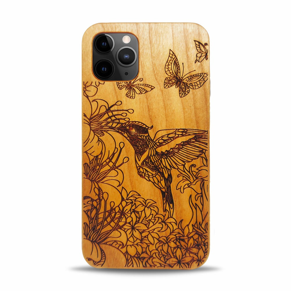 iPhone 11 Pro Max Wood Phone Case Bird
