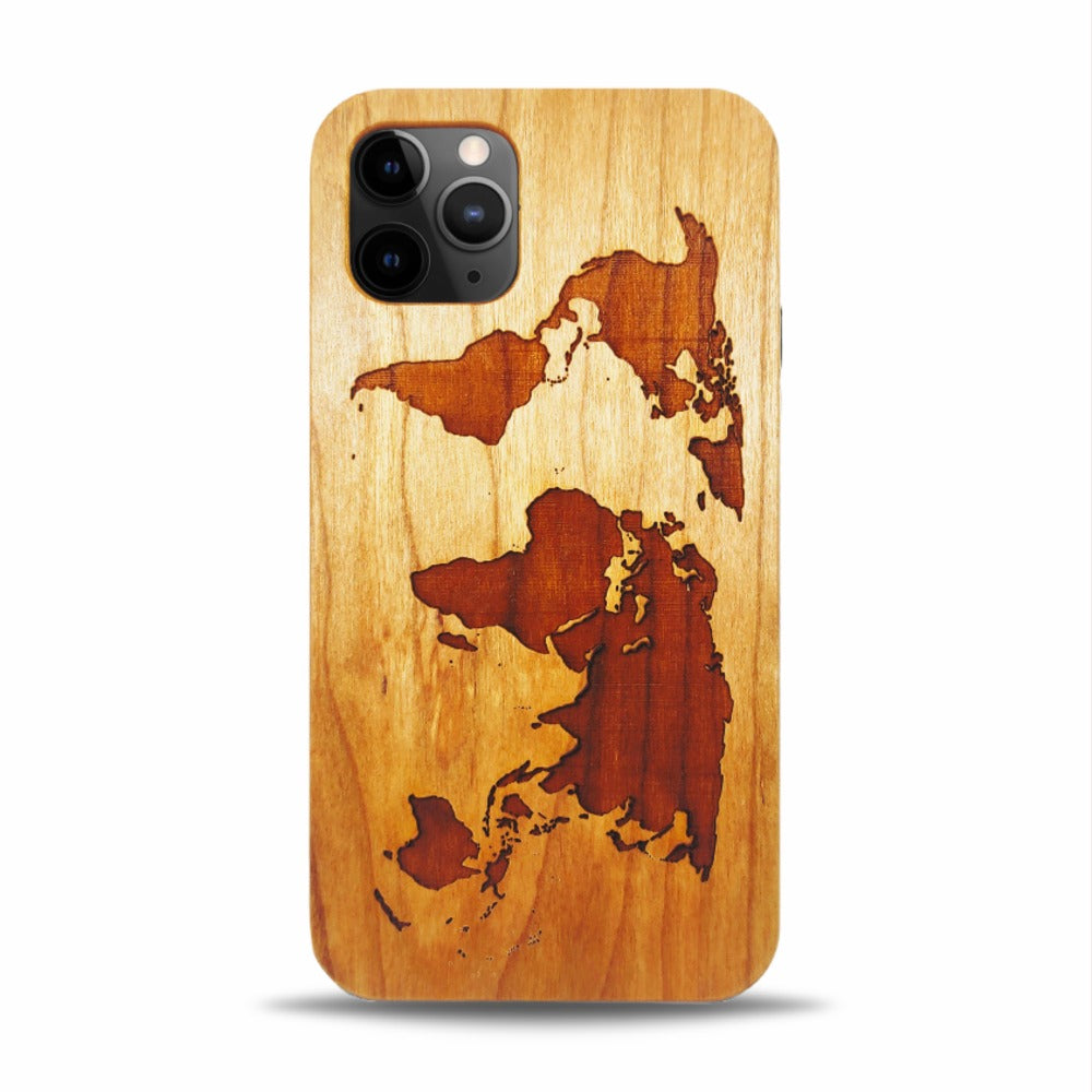 iPhone 11 Pro Max Wood Phone Case Map