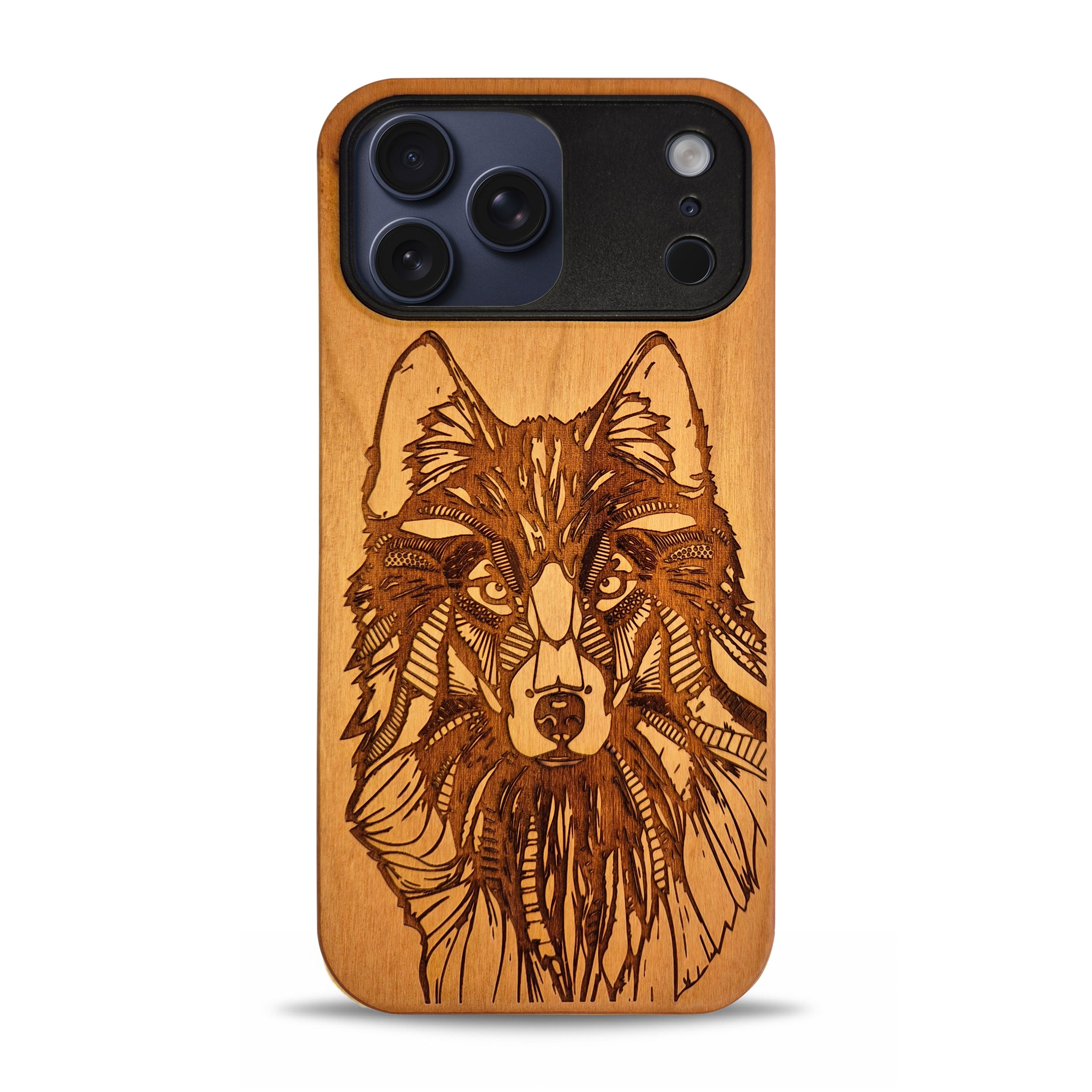 iPhone 17 Pro Wood Phone Case Wolf