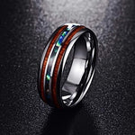 Wood & Abalone Fusion Ring (Black)