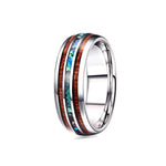 Wood & Abalone Fusion Ring (Silver)