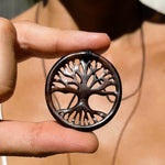 Hand Carved Wood Tree Of Life Necklace