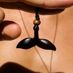 Hand Carved Whale Tail Necklace