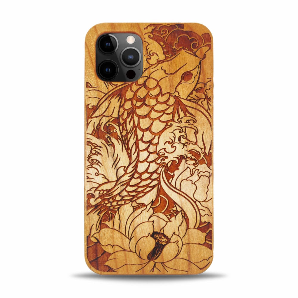 iPhone 15 Pro Wood Phone Case Fish