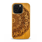 iPhone 16 Pro Max Wood Phone Case Mandala