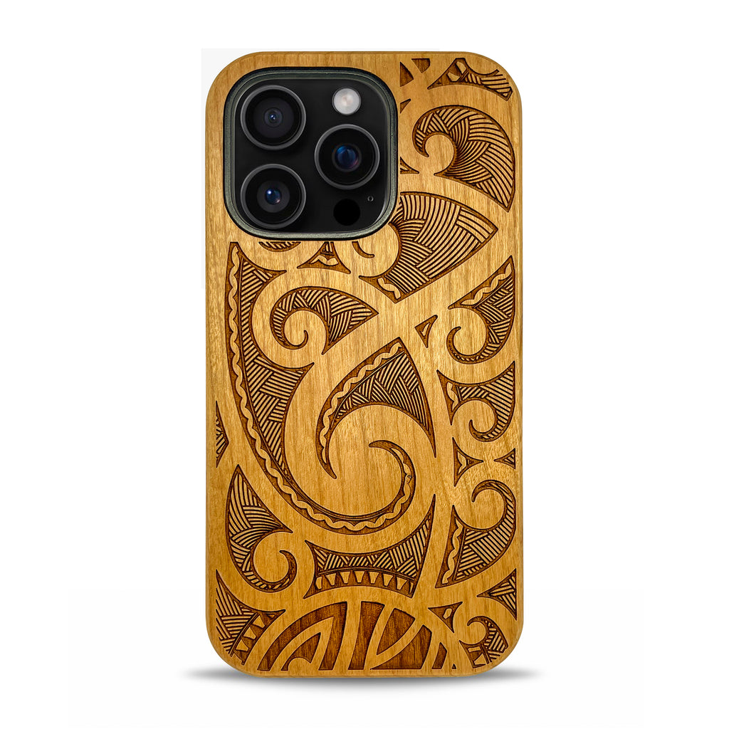 iPhone 16 Pro Max Wood Phone Case Maori