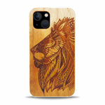 iPhone 15 Wood Phone Case Lion