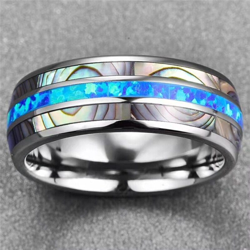 Opal & Abalone Fusion Ring (Silver)