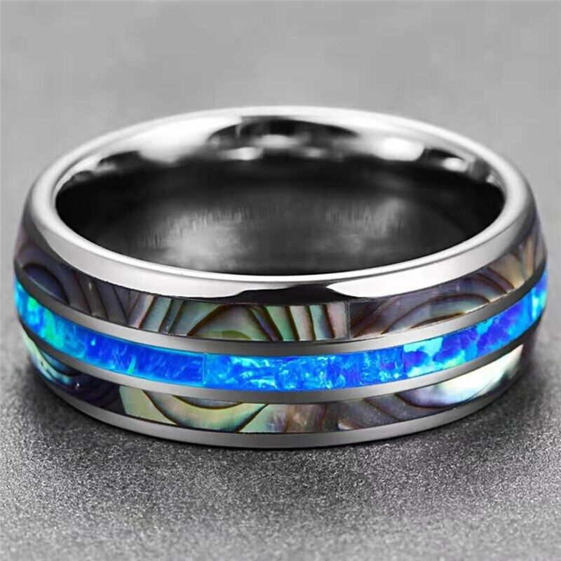 Opal & Abalone Fusion Ring (Silver)