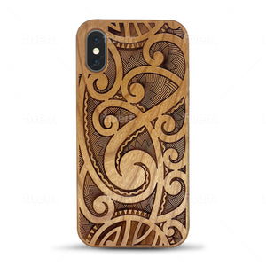 iPhone Xr Wood Phone Case Maori