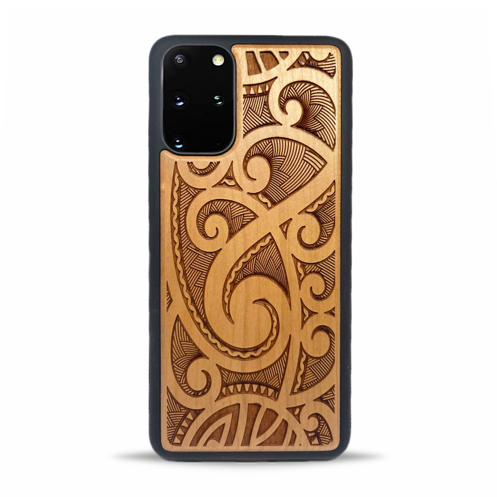Galaxy S20 Wood Phone Case Maori
