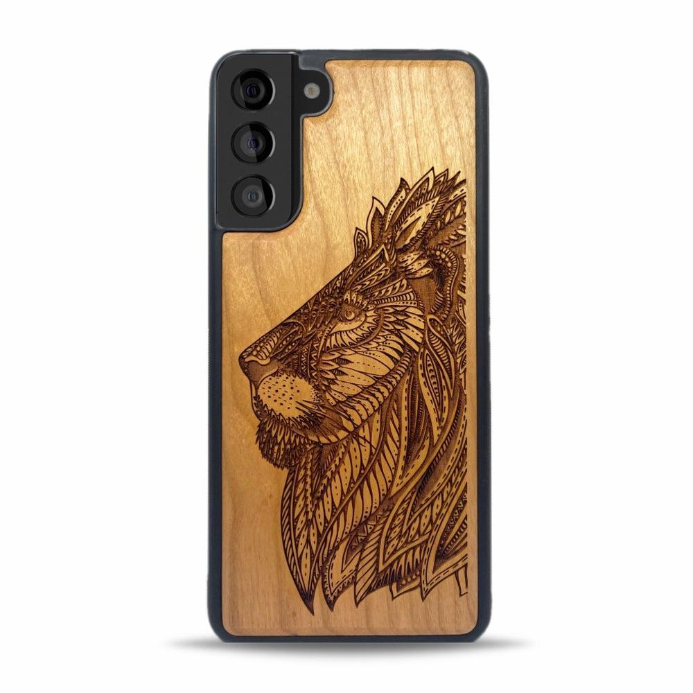 Galaxy S22 Wood Phone Case Lion