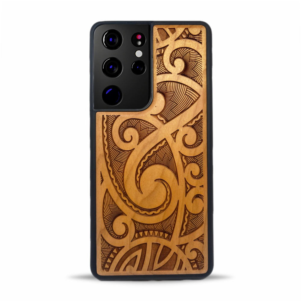 Galaxy S21 Ultra Wood Phone Case Maori
