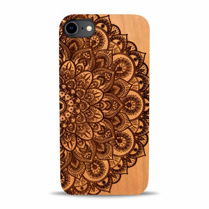 iPhone 7 Wood Phone Case Mandala