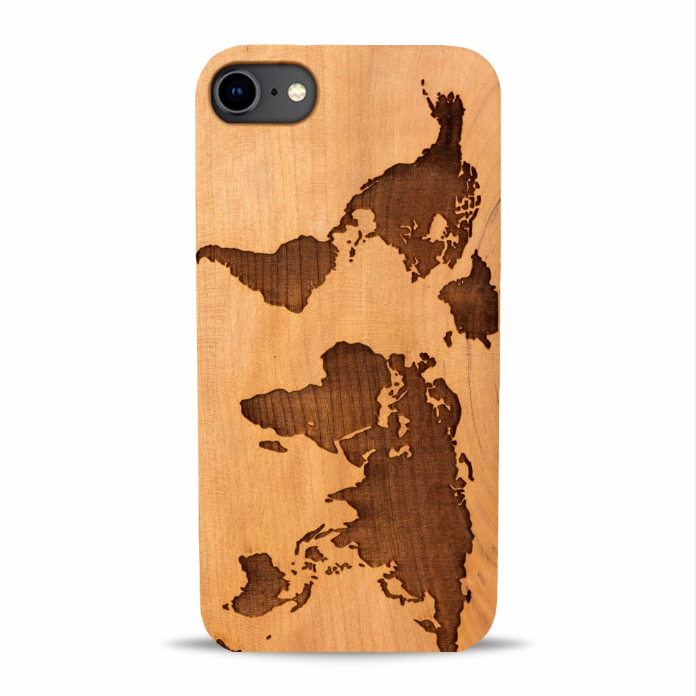 iPhone SE Wood Phone Case Map