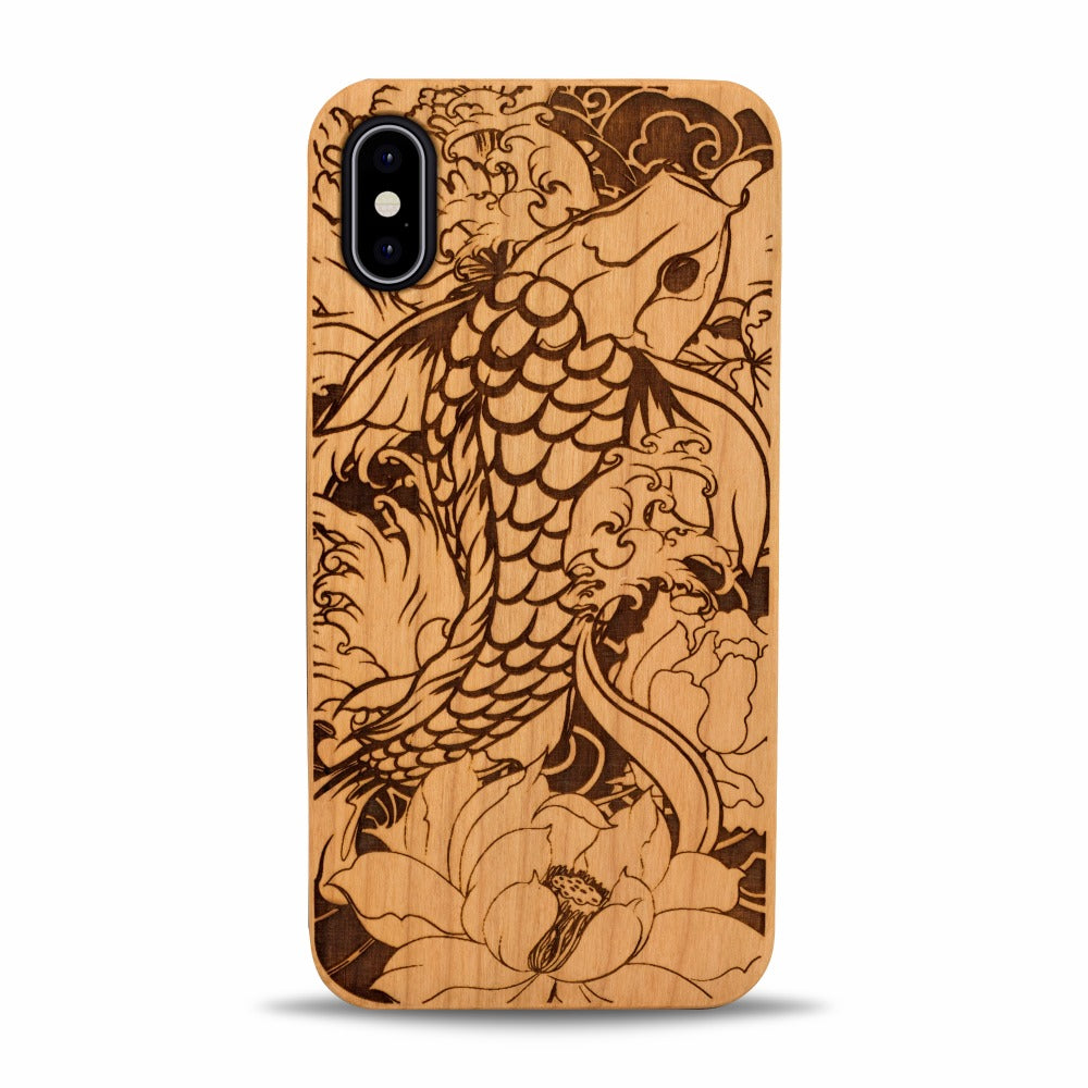 iPhone X(s) Wood Phone Case Fish