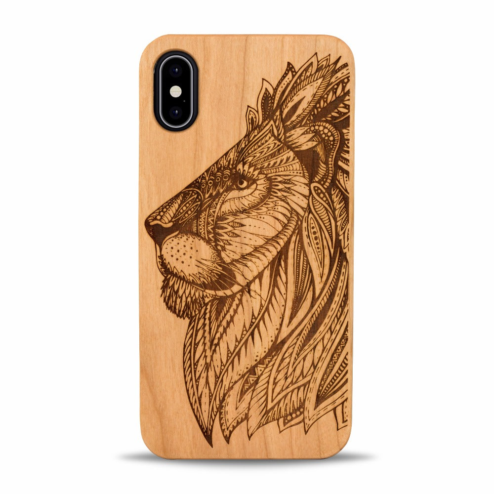 iPhone X(s) Wood Phone Case Lion – Woodu Australia