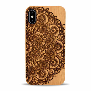 iPhone Xr Wood Phone Case Mandala