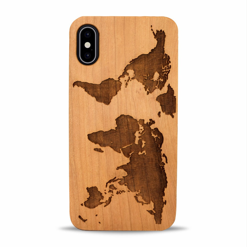 iPhone Xr Wood Phone Case Map