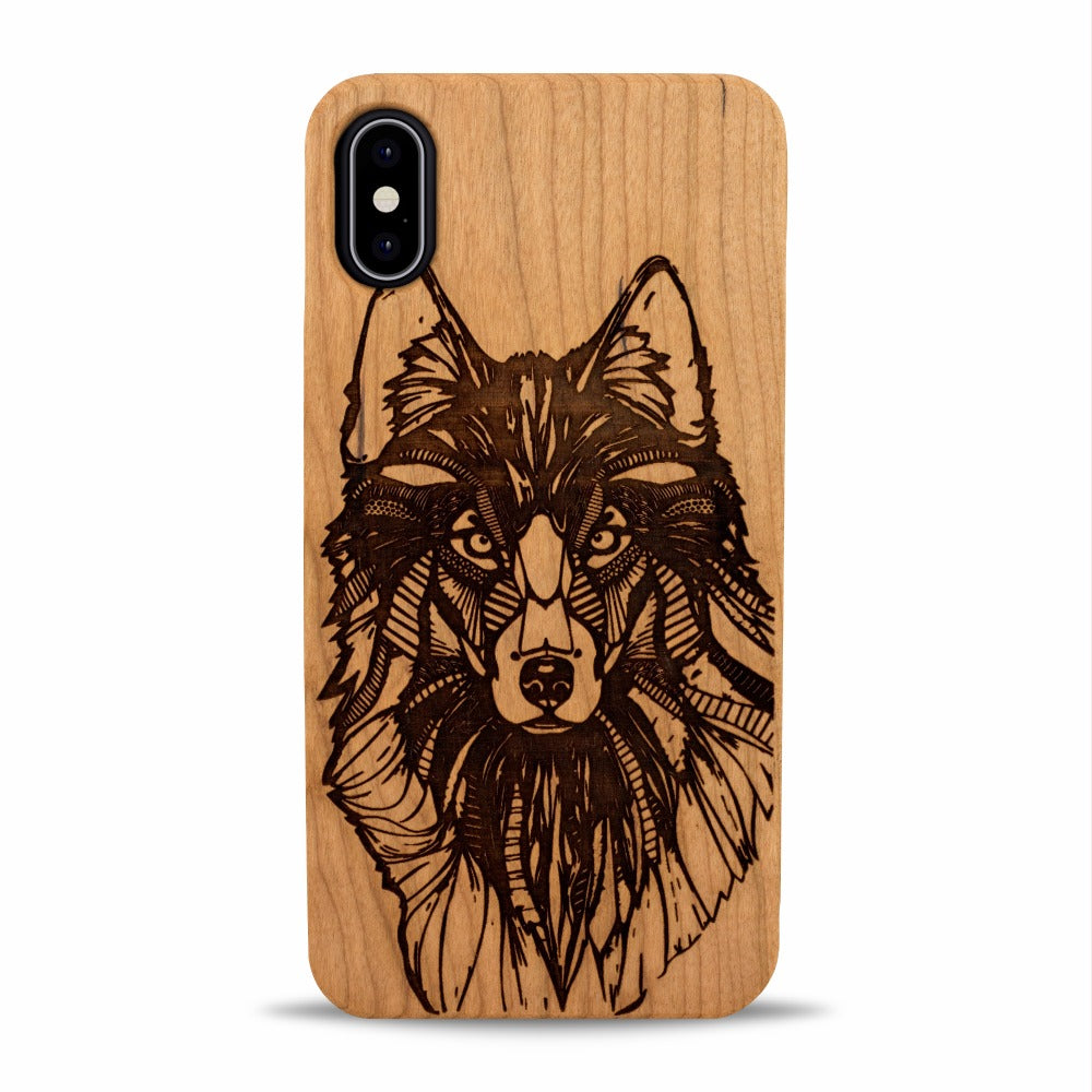 iPhone X(s) Wood Phone Case Wolf
