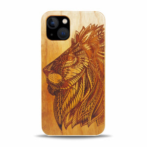 iPhone 13 Wood Phone Case Lion