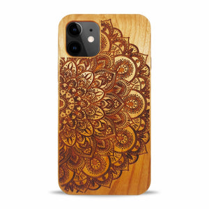 iPhone 12 Wood Phone Case Mandala