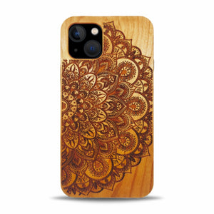 iPhone 13 Wood Phone Case Mandala